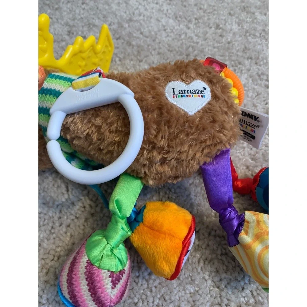 Lamaze‎ Fun Moose Baby Toy 0-24 Months Plush Multicolor Fabric By TOMY With Clip